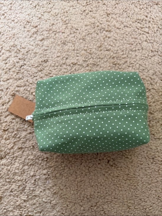 Brandy Melville Handbags - Brandy melville Macha green polka dots makeup bag